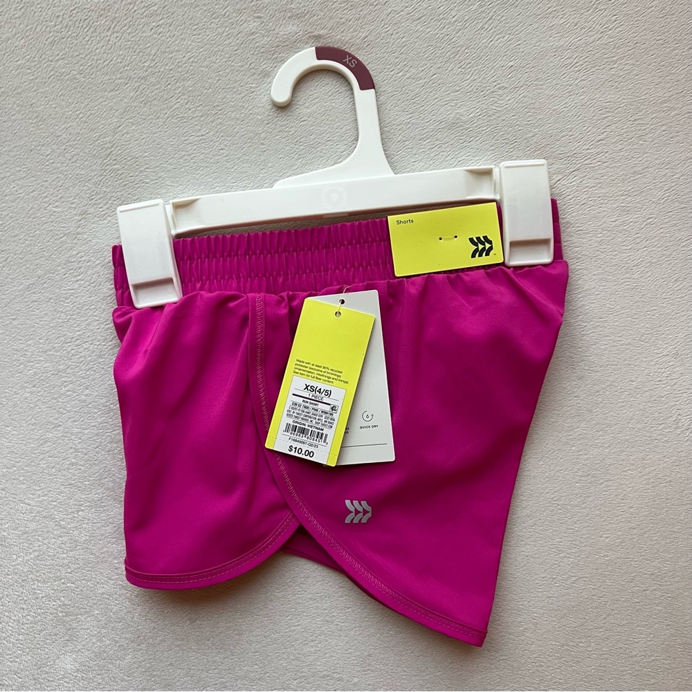 All in Motion - Run Shorts - Ravishing Pink (Girls: XS) 4/5T